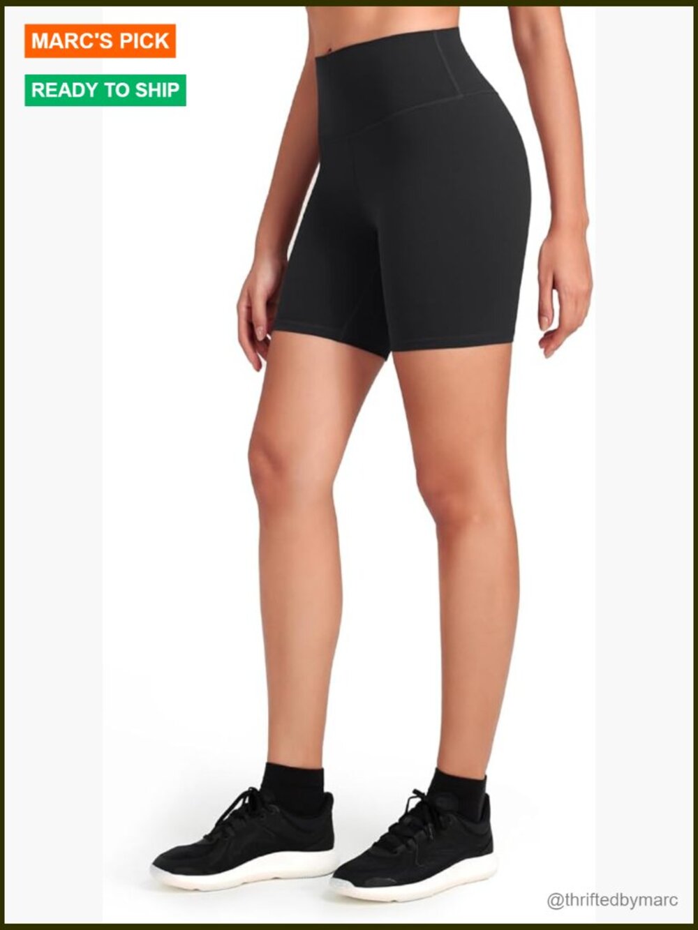 High Waisted Compression Biker Shorts With Pocket - 6 Inseam